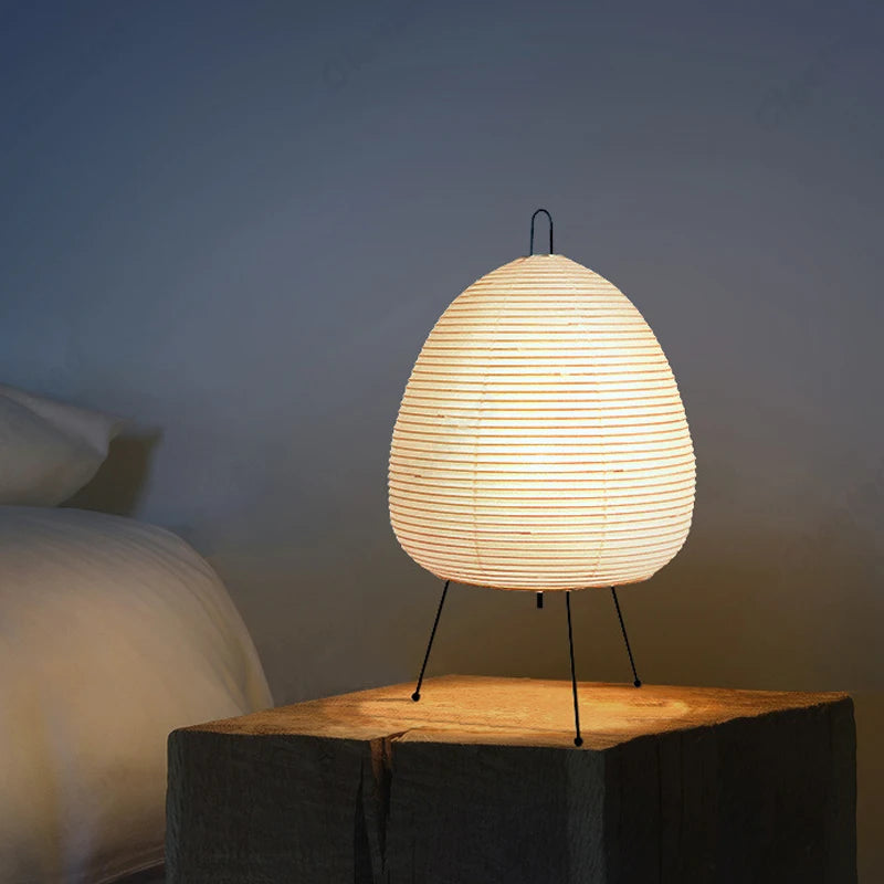 Japanese Design Akari Noguchi Yong Table Lamp Rice Paper Standing Lamp Bedroom Home Decor Study Living Room Bar Light Fixtures